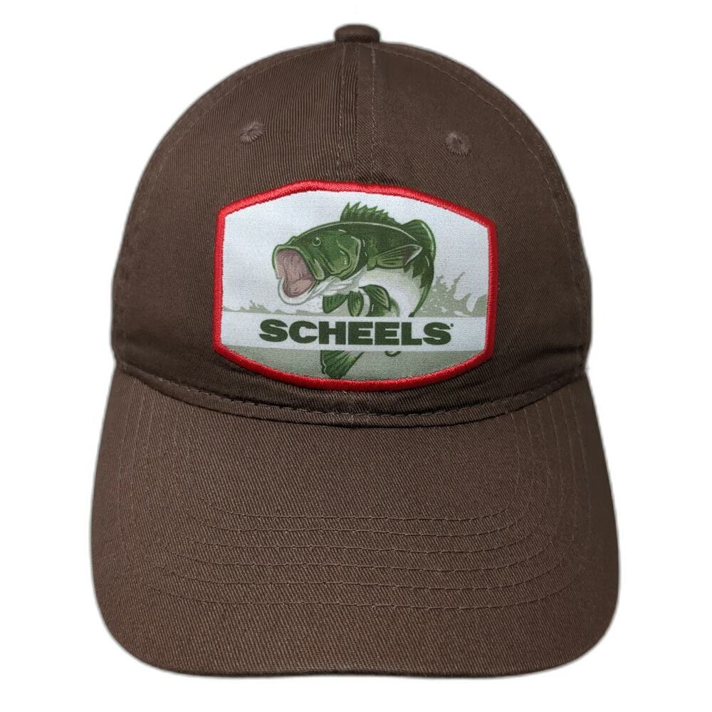 Scheels Snapback Brown One Size Fishing Largemouth Bass Patch Structured Hat